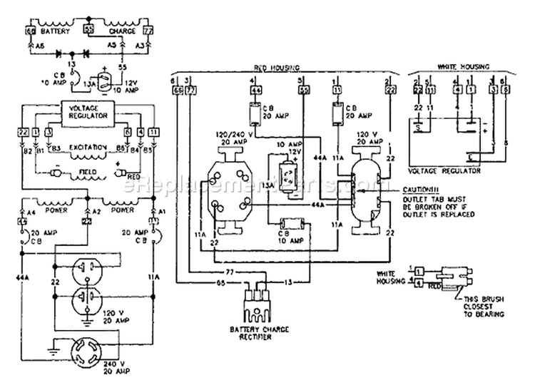 Page B Diagram and Parts List for 8920-1  Briggs and Stratton Generator